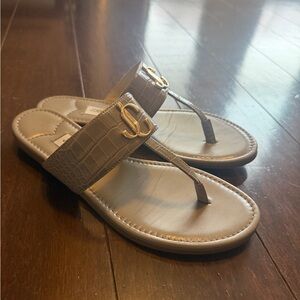 Jimmy Choo Gray Sandals with Gold Logo